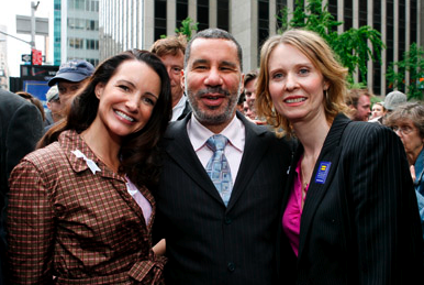 Kristen Davis and Cynthia Nixon Kristin Davis, Gov. David Patterson and Cynthia Nixon