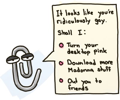 comic-Microsoft Word paperclip gaydar