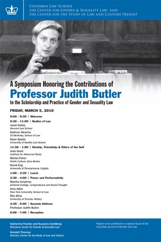 Judith Butler at Columbia