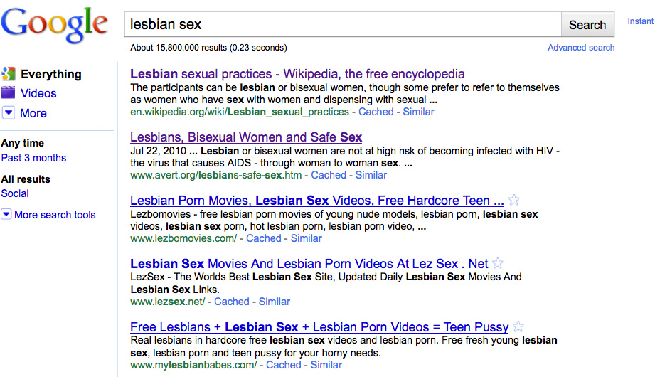 Google Instant Debuts, Instantly Excludes Lesbians