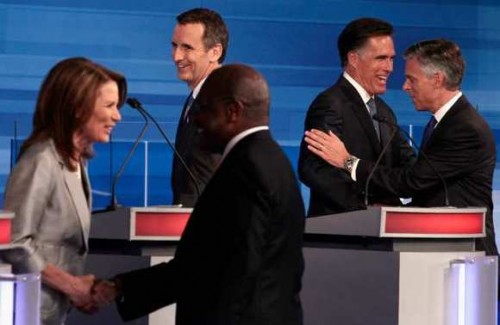 GOP Presidential Candidates Hold First Debate In Iowa