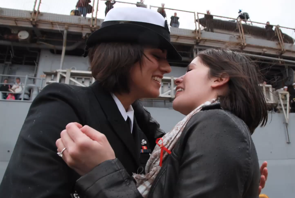 Yes: This Lesbian Navy Homecoming Kiss Is Just The Greatest Thing