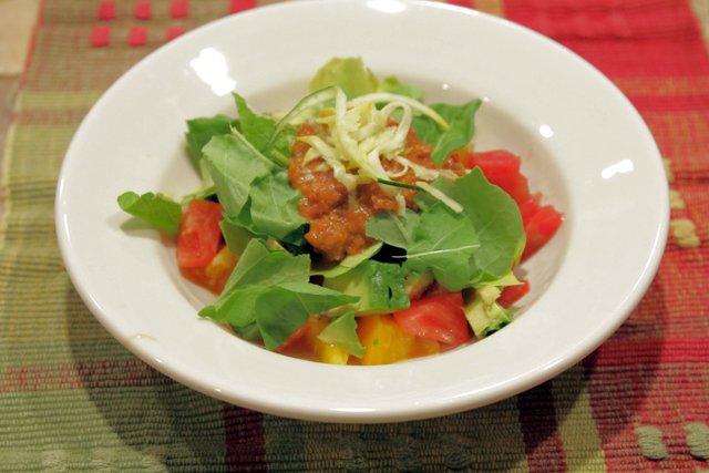 raw tomato salad and marinara