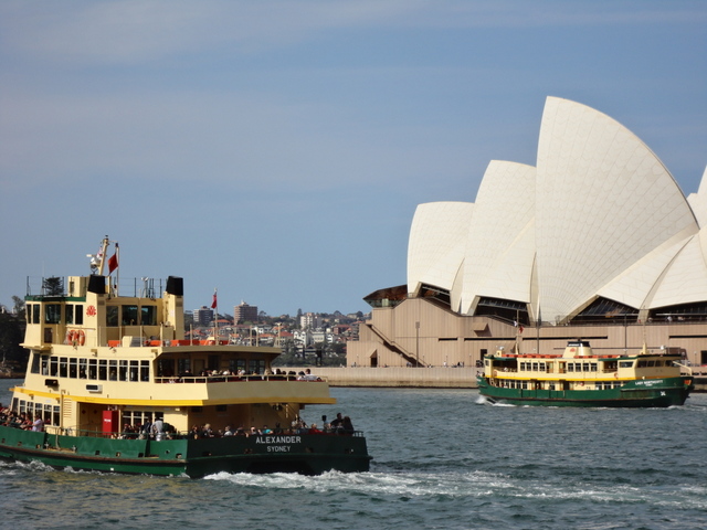 Opera house with ferry