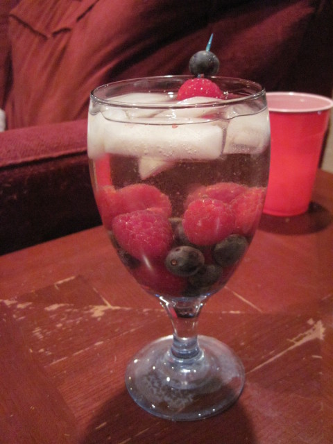 WHITE WINE and patriotic fruit