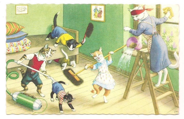 cleaning house