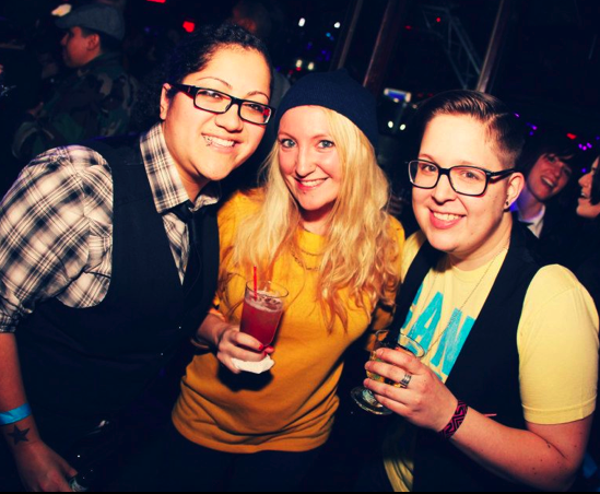 me, straight homegirl, Angie and Emily Hall Smith of Hot Rabbit