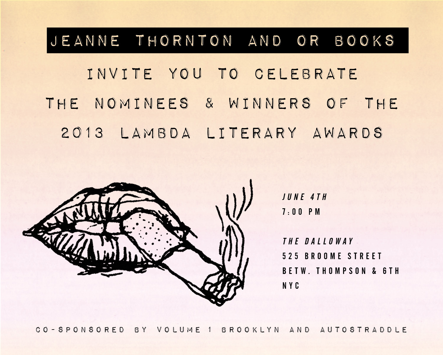You Should Go: Lambda Literary Awards Nominees Mingle and Drink at the Dalloway