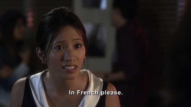 Meaning: with tongue.