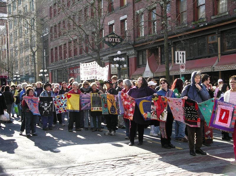 Women's memorial photo in Vancouver's Downtown Eastside, 2005, flickr, credit Renegade98