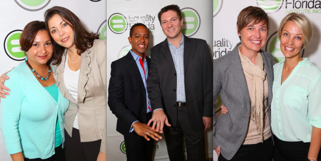 Couples at the Equality Florida press conference, January 21, 2014.
