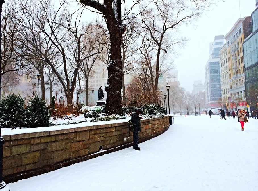 A snowy Union Square