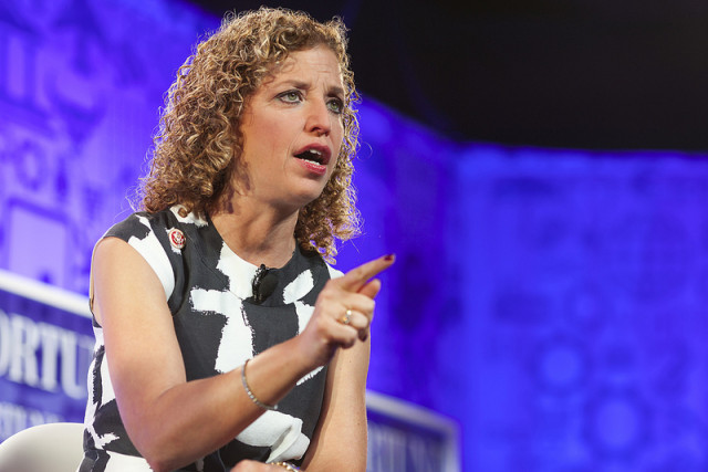 Florida Congresswoman Debbie Wasserman Schultz speaking  photo via Fortune Live Media/Flickr