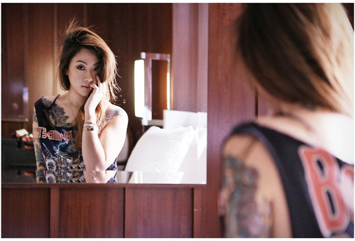 via girls with stamps