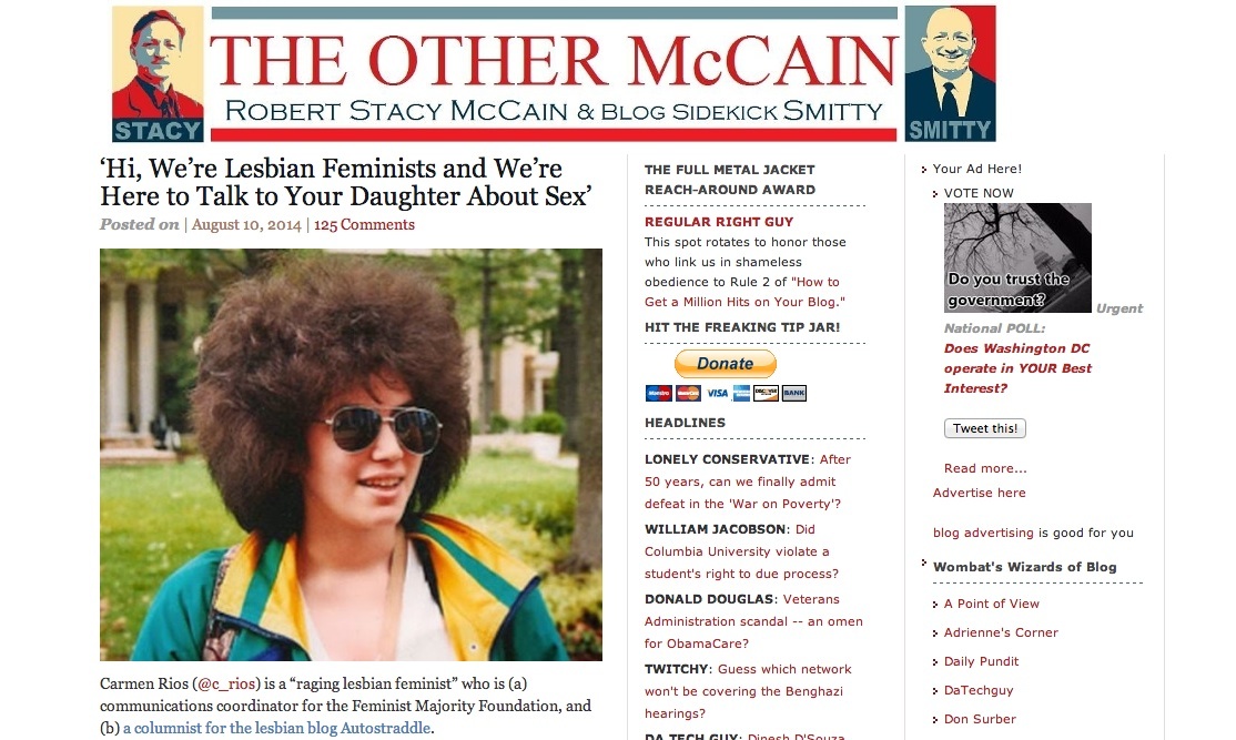 17 Comments On Lesbian Recruitment Tactics From This Wacky Conservative Hit Piece About Raging Lesbian Feminist Carmen Rios