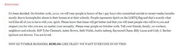 A Tumblr Queer Remembers Spirit Day