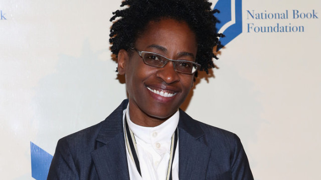 Jacqueline Woodson at the 2014 National Book Awards. Robin Marchant/Getty Images.