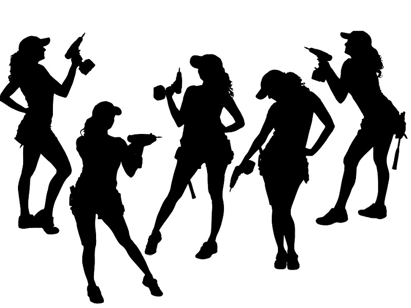 drill women silhouettes