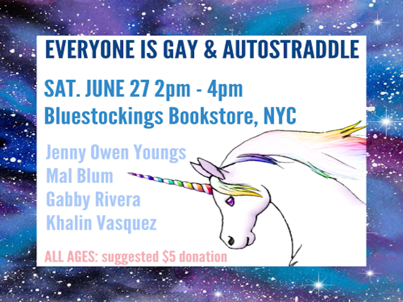 You Should Go: NYC All-Ages Pride Party with Everyone is Gay and Autostraddle at Bluestockings