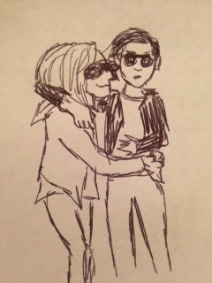 Artist's rendering of Alicia and Kristen reveling in the spotlight