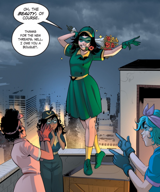 Alysia Yeoh and the other Batgirls in DC Comics Bombshells #6 art by Mirka Andolfo.