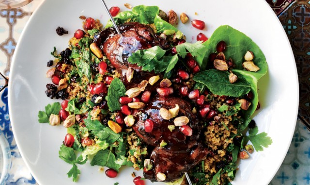 Pomegranate Molasses Chicken with Bulgur Salad