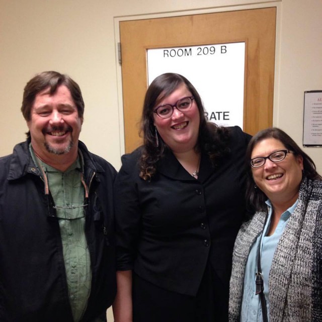 With my parents at the courthouse getting my name legally changed.