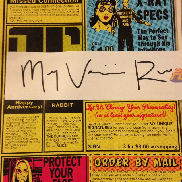 The back of Bitch Planet #1 with the signature I chose to base mine on.