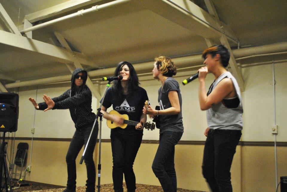 Alex Vega w/Stef, Laura & Phoenix. A-Camp 2012. Angelus Oaks, CA