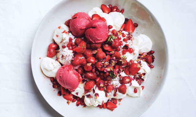 Strawberry Pomegranate and Rose Petal Mess