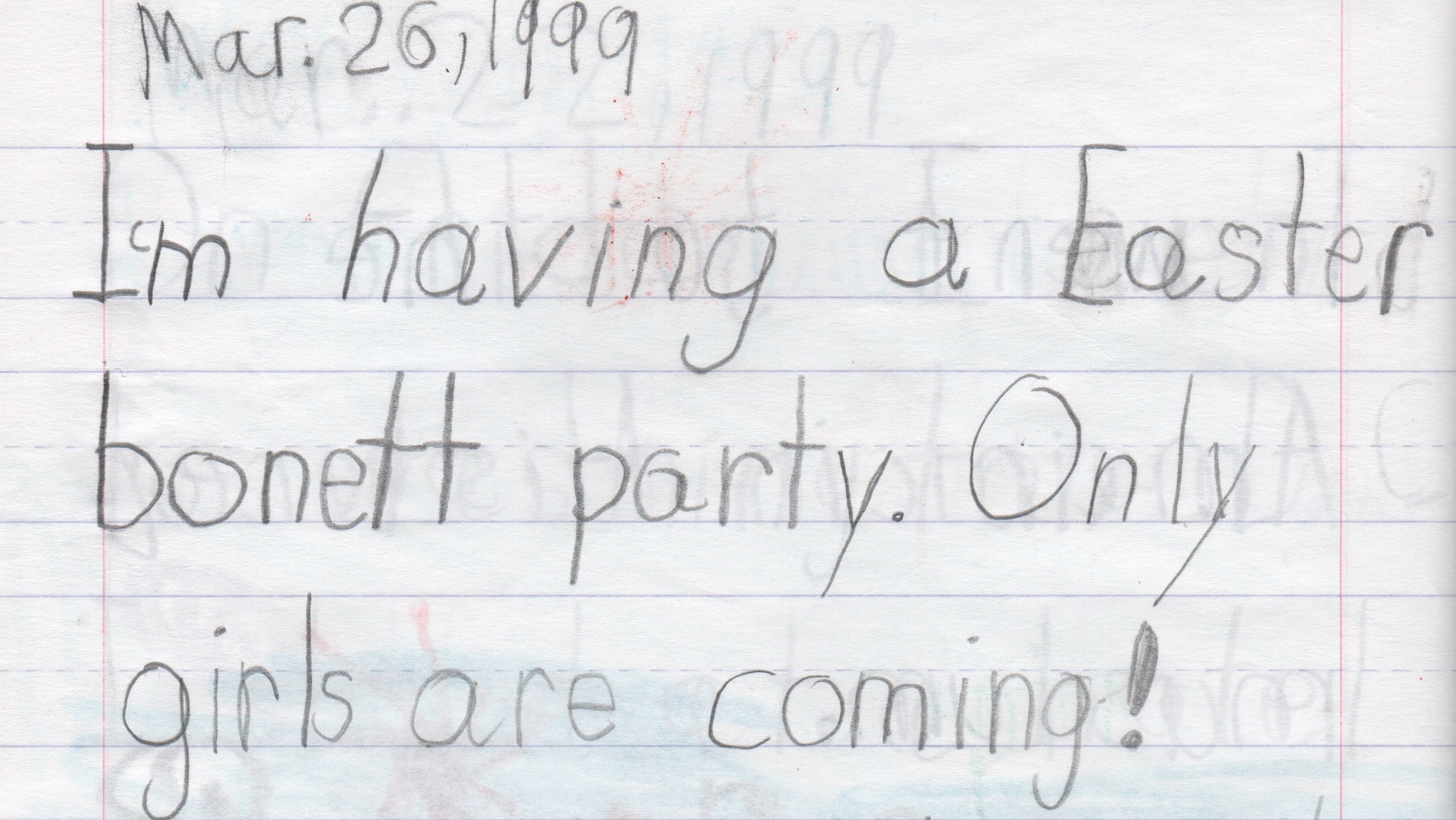 20 Excerpts from Kayla’s Elementary School Journals, 1998-2003