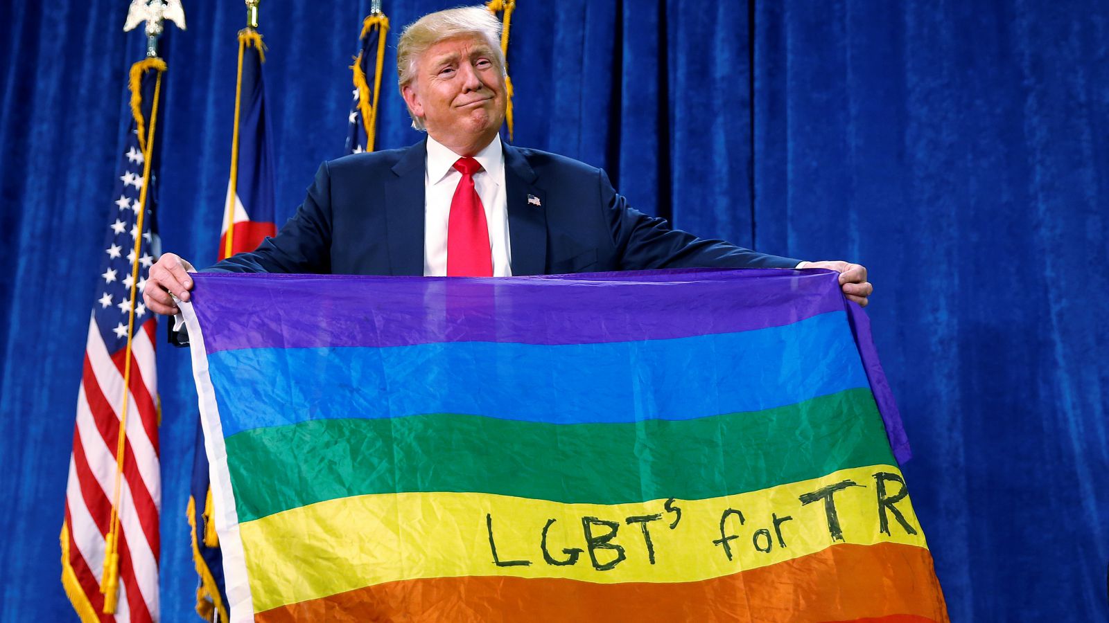 Trump Waves A Rainbow Flag; GOP Remains Anti-Gay