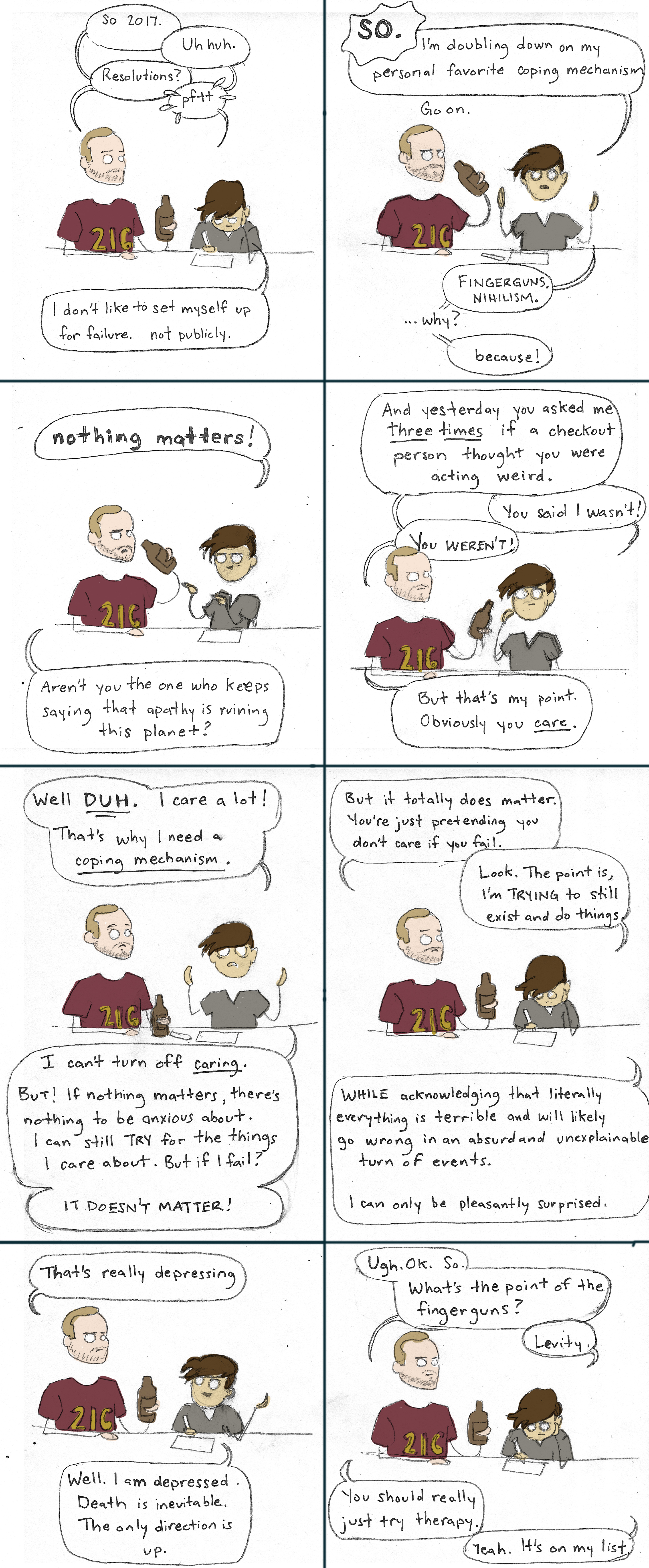 a comic about fingerguns and nihilism