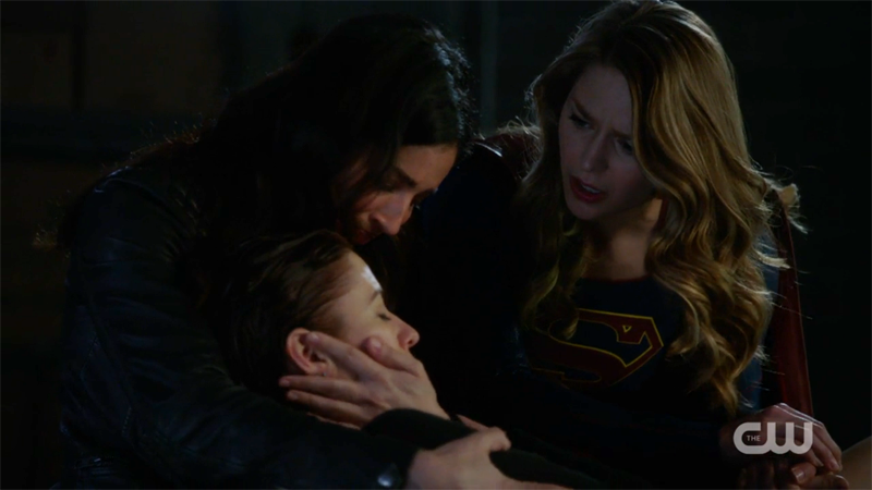 Maggie and Kara hold Alex