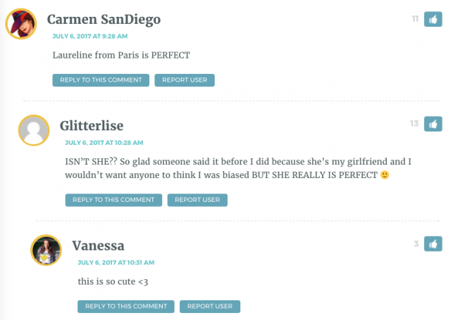 Carmen SanDiego: Laureline from Paris is PERFECT. ISN’T SHE?? So glad someone said it before I did because she’s my girlfriend and I wouldn’t want anyone to think I was biased BUT SHE REALLY IS PERFECT