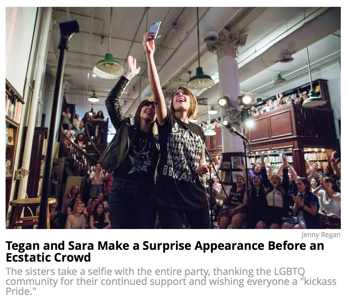 Pop Culture Fix: Surprise It’s Tegan and Sara At Our Pride Party and Other Cool Stories