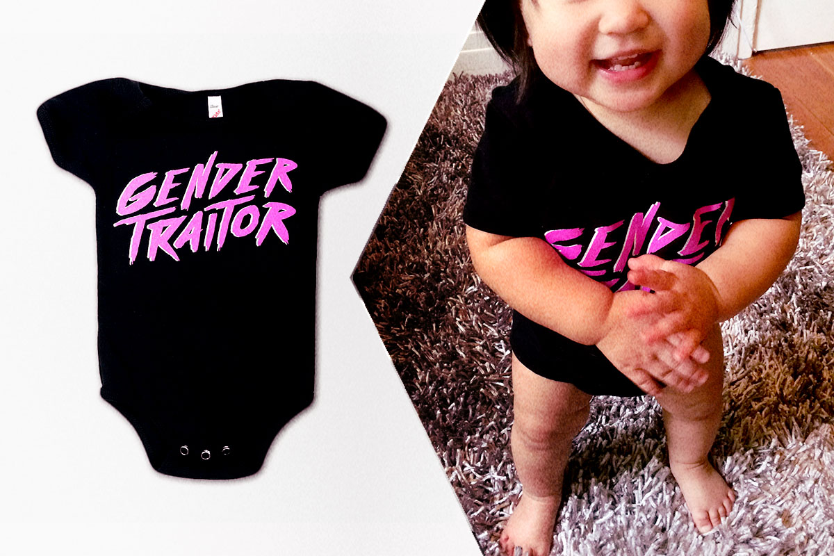 Autostraddle Merch Gender Traitor Onesie
