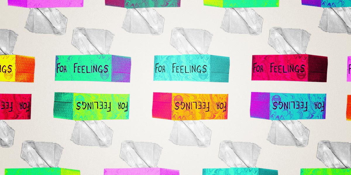 pattern of tissue boxes that say 