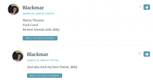 Marry Therese Fuck Carol Be best friends with Abby / And also fuck my best friend, Abby