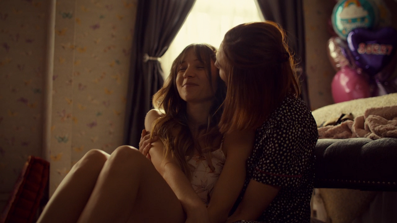 Waverly and Nicole canoodle