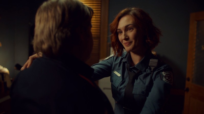 Nicole smiles lovingly at Nedley aka BEST DAD EVER
