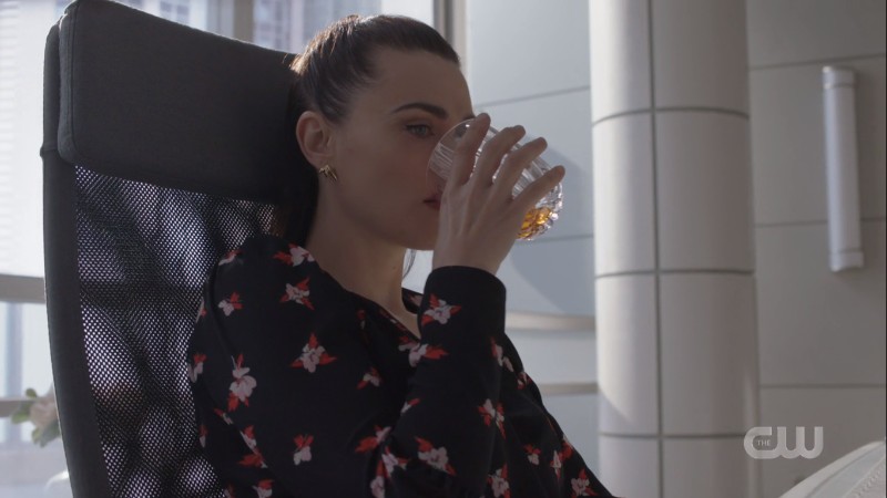 lena drinks in her office
