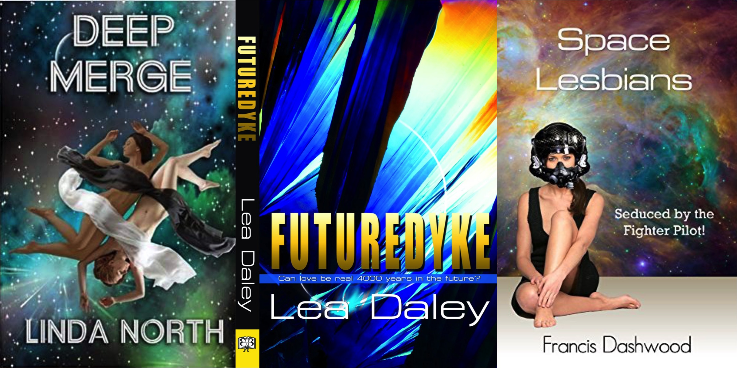 Some Covers of Some Lesbian Sci-Fi Books