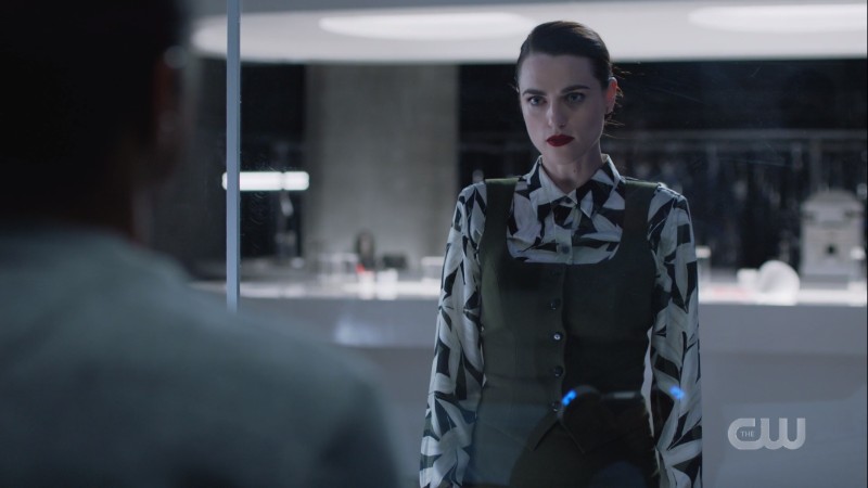 lena is wearing a button down and a vest and a skirt i dunno it feels like overkill but i like it