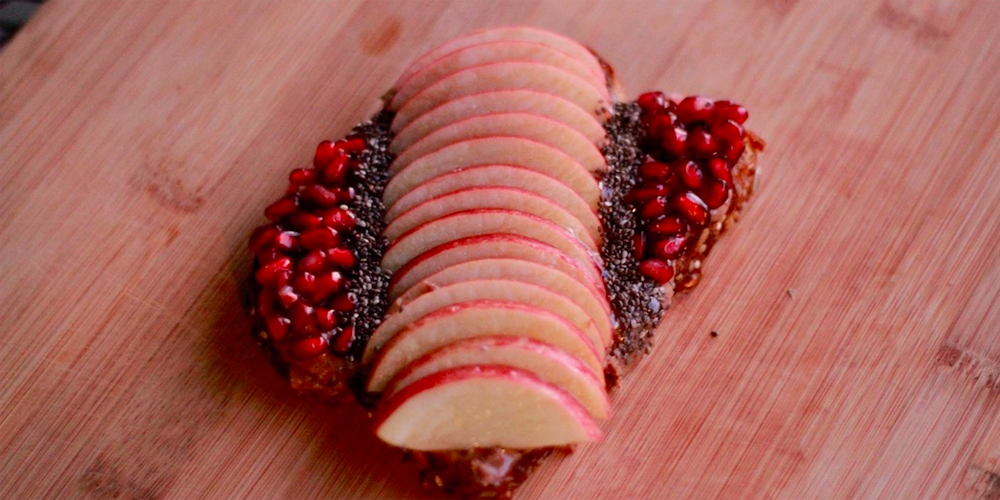 Femme Brûlée: Almond Butter Apple and Pomegranate Toast