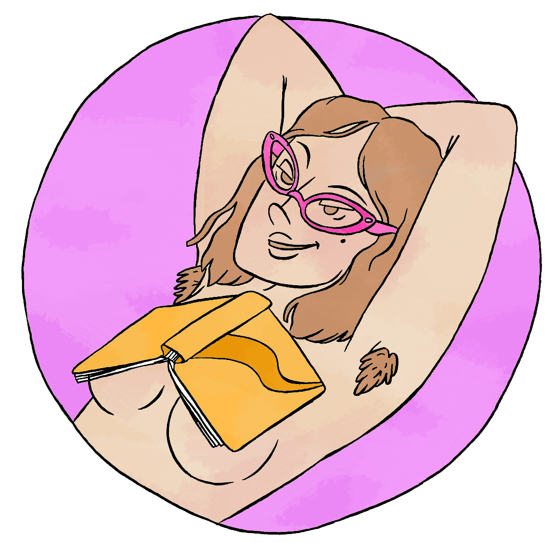 post quarantine date ideas - book club - girl laying back with her arms behind her head and a book on her chest