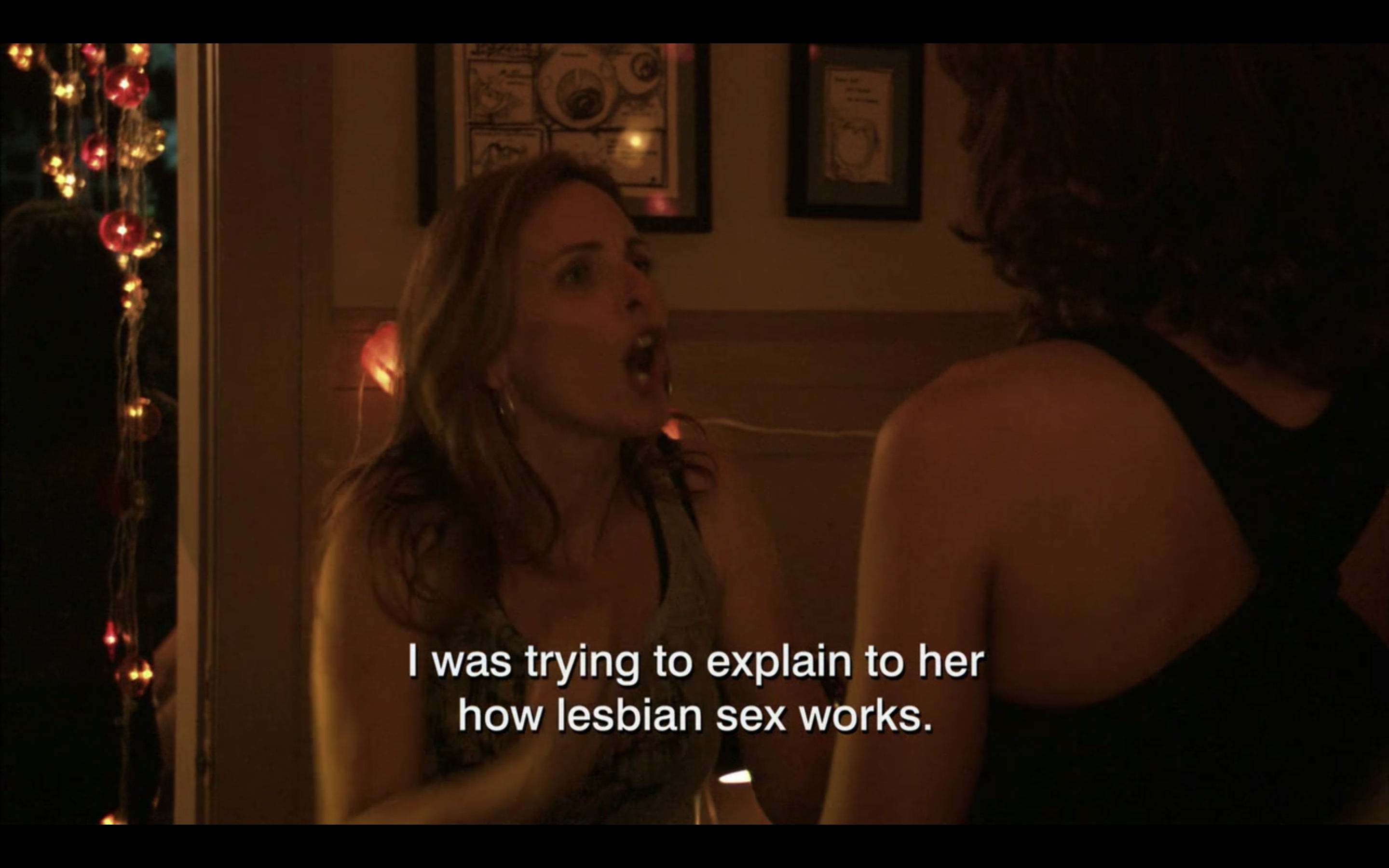 Jodi and Bette fighting, Jodi explaining that she was talking to a straight actress about lesbian sex