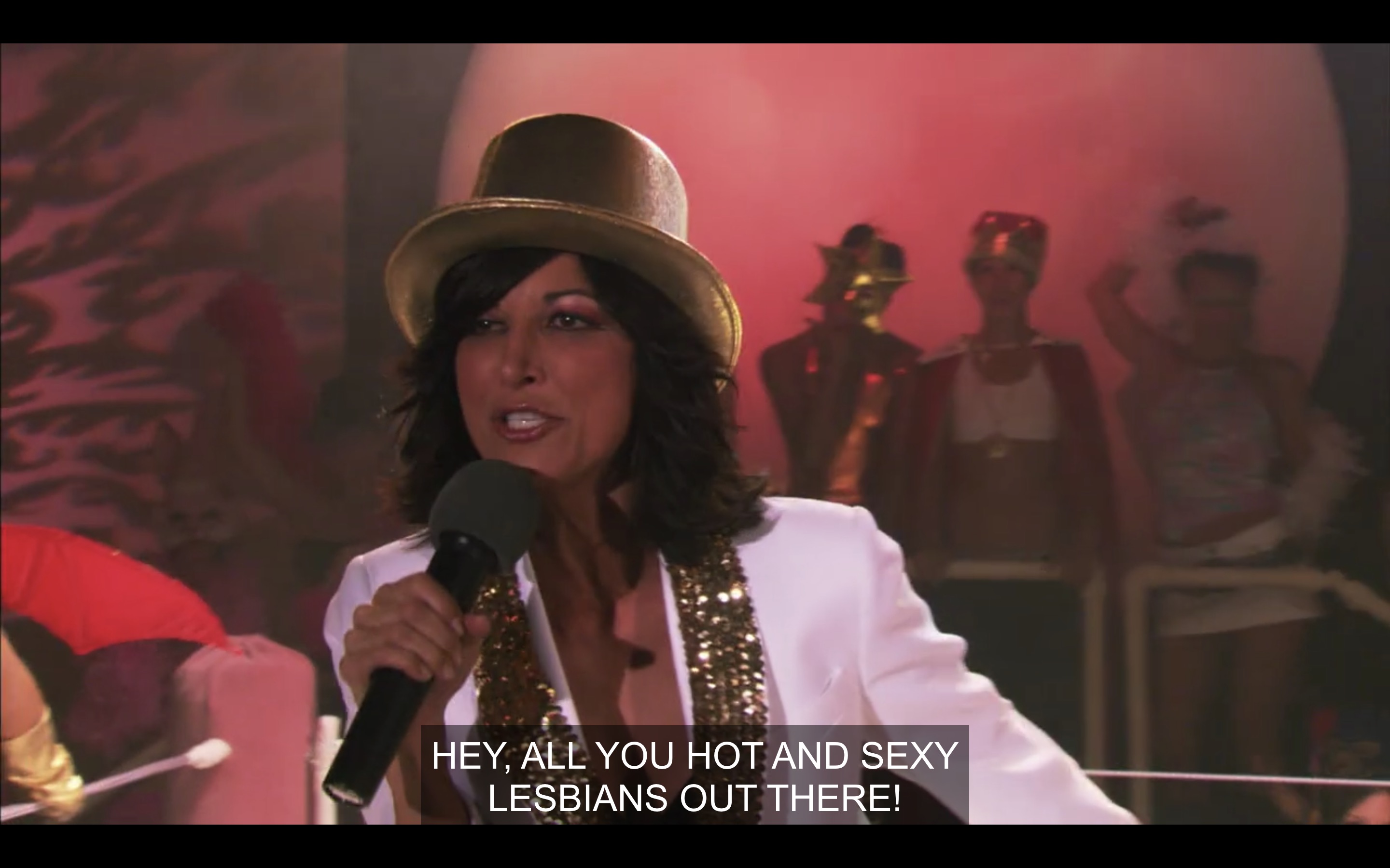 Dawn Denbo hosting Lesbian Oil Wrestling