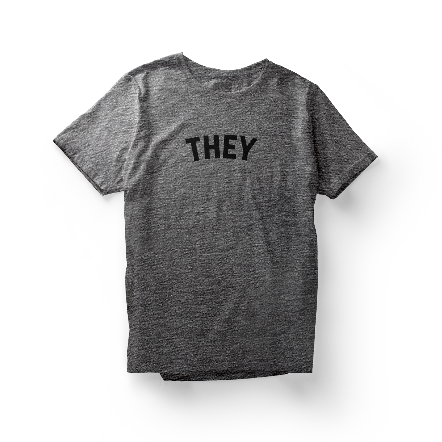 Heather Grey Shirt with a black "They" graphic