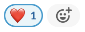 emoji reaction: :heart: 1